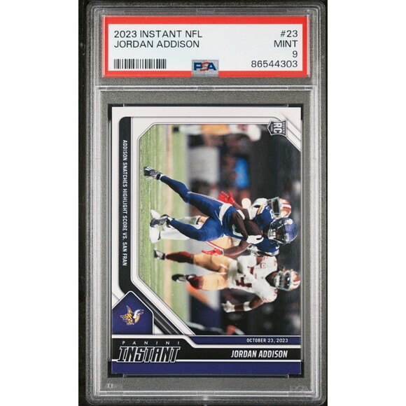 Jordan Addison 2023 Panini NFL Rookie #23 Card 1 of 205 Vikings PSA 9 Mint - Picture 1 of 2